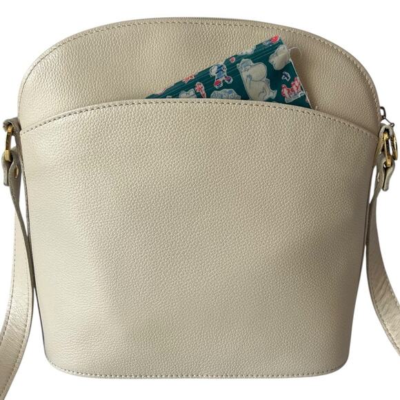 Vintage Longchamp Leather Bag Crossbody Adjustable Off White Cream Gold - Picture 2 of 8